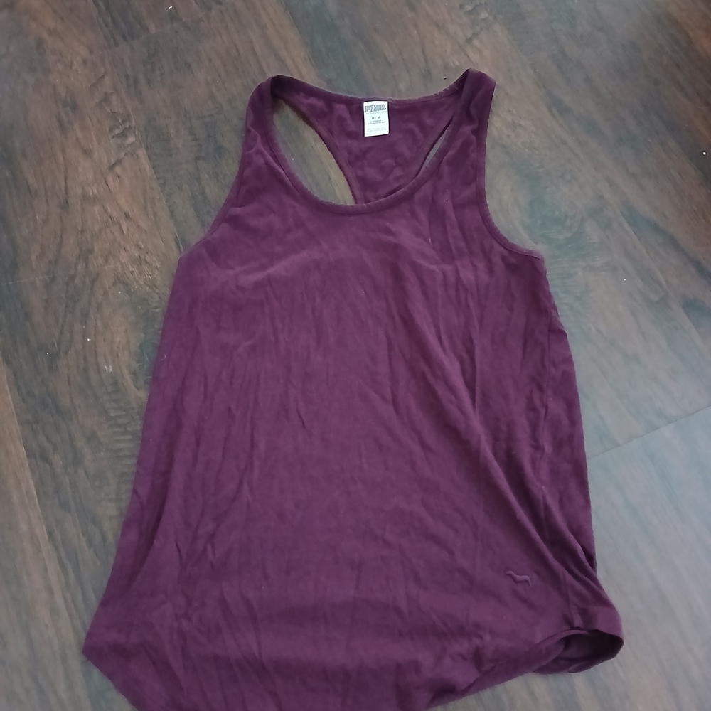 PINK Victoria's Secret Cross Back Maroon Tank Top